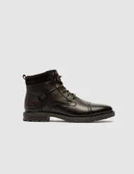 Leather Lace Up Military Boots Chocolate male