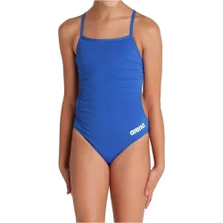 Team swimsuit challenge solid bañador natación niña Azul (6-7)