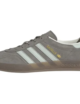 Originals Gazelle Indoor Silver Pebble / Linen Green / Gum 36 Damen - Adidas - FashionsVida