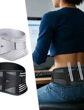 Cinturón de soporte lumbar, Cinturón de soporte lumbar transpirable, Unisex, Cintura XL - Shein - FashionsVida