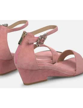 Sandalias de cuña de mujer con tira delantera y trasera con cierre de hebilla - Alma en Pena - FashionsVida