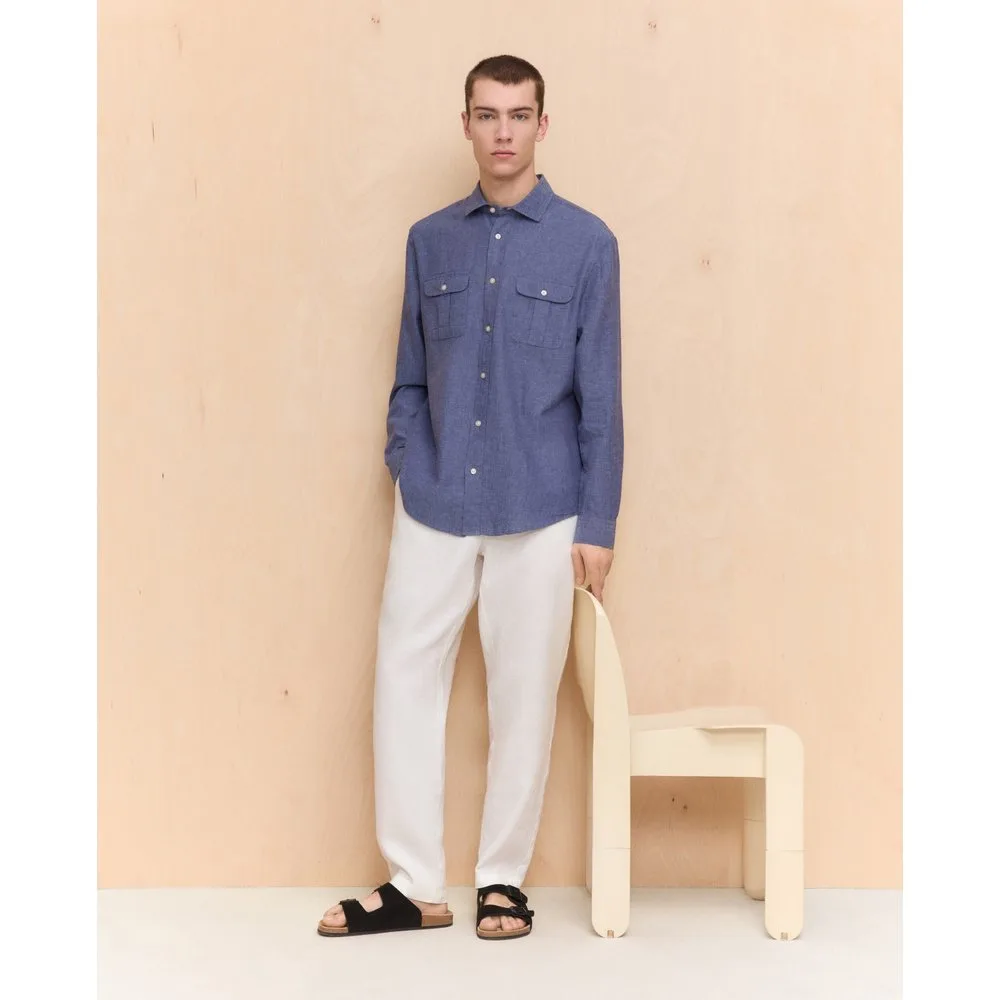 Pantalón 100% lino de hombre con cordón - Easy Wear - FashionsVida