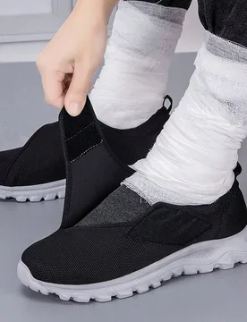 Calzado para pies hinchados, zapatos anchos para hombres, zapatos para edema con correas ajustables para la recuperación post-cirugía, zapatos de ma - Shein - FashionsVida