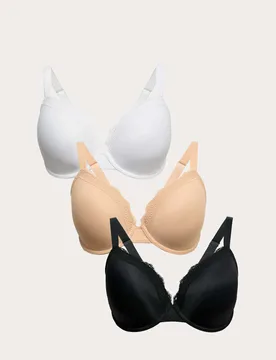 Pk Padded Wired Plunge Bras F-H Black Mix female - M&S - FashionsVida