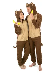Affen-Paarkostüm Fasching braun