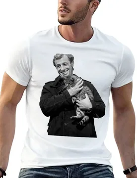 New Jean Paul Belmondo and a cat T-Shirt vintage t shirts customizeds mens plain t shirts - Aliexpress - FashionsVida