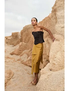 Falda de mujer asimétrica con capas - Bimani - FashionsVida