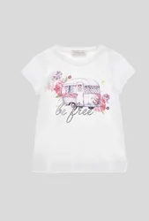 T-shirt camper bambina bianco