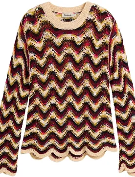 Jersey de mujer crochet zigzag - Desigual - FashionsVida