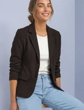 Basic Blazer mit Struktur female Braun - Street One - FashionsVida