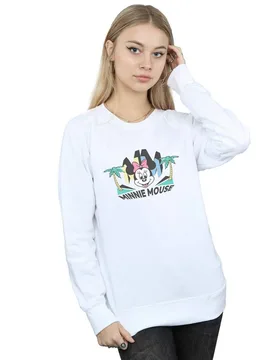 Women's Minnie MM Palm Hoodie in White Size: Large - White - Size: L - Disney - FashionsVida