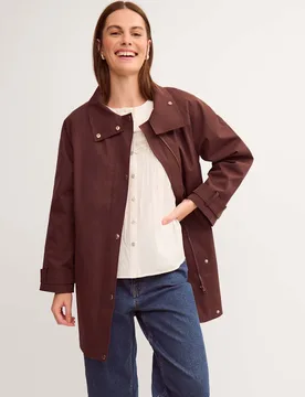 Funnel Neck Raincoat Chocolate female - Monsoon - FashionsVida