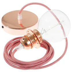 Cables Lampe Suspendue Pendel Pour Abat-jour Rz09 Zigzag Diy 1 M Red / Copper One Size