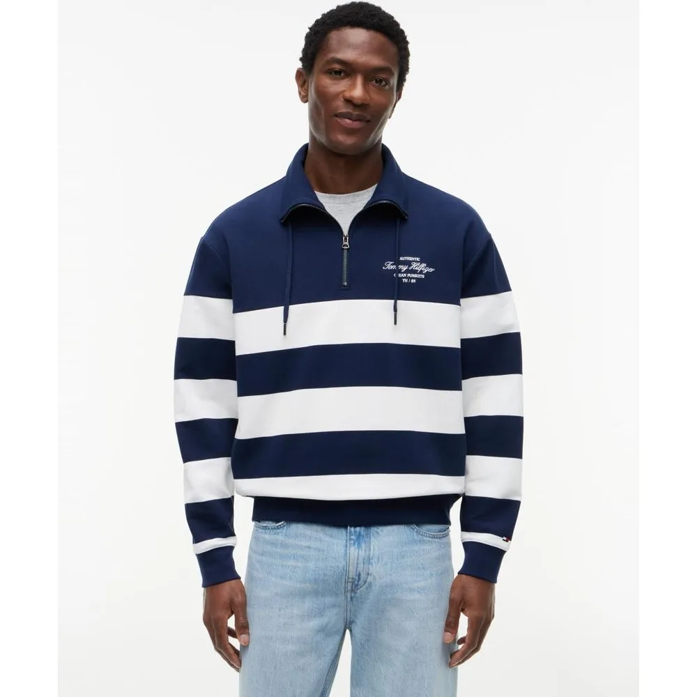 Sudadera de caballero estampada con media cremallera - Tommy Hilfiger - FashionsVida