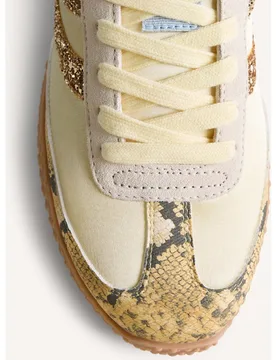 Zapatillas deportivas de mujer de piel con estampado de serpiente y detalles brillantes - Gioseppo - FashionsVida