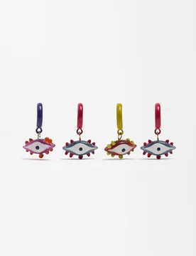 Pack de pendientes de aro con ojos decorativos - Parfois - FashionsVida