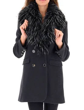 Cappotto misto lana NERO S - Fracomina - FashionsVida