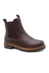 Women's Wide Fit Slip On Boots With Side Zip in Brown Size: 4 - Brown - Size: 4