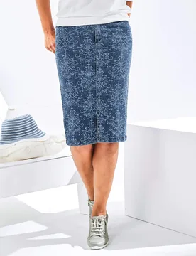 Flexbundrock Jacquard-Dessin - Mittelblau - female - Size: 40 - Avena - FashionsVida