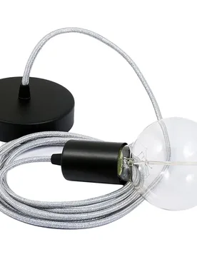 Cables Suspension Luminaire Rl02 1 M Glittering Silver / Black One Size - Creative - FashionsVida