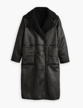 Levi'S Womens Naomi Rvs Coat In Caviar - Black - Size 10 Uk - Levis - FashionsVida