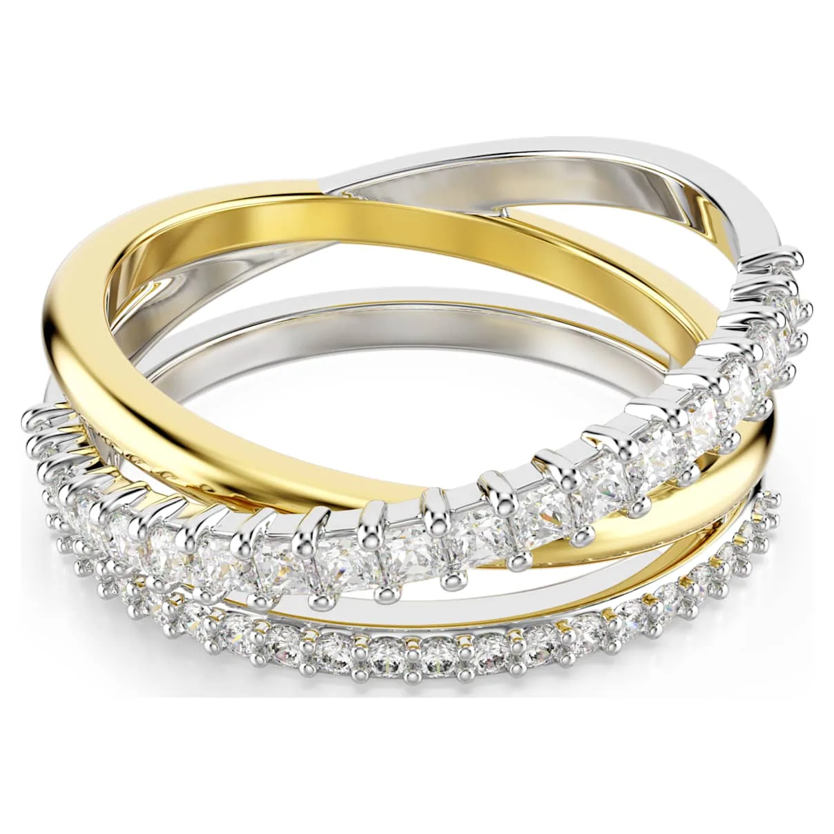 Anello Hyperbola, Taglio misto, Bianco, Mix di finiture 55 - Swarovski - FashionsVida