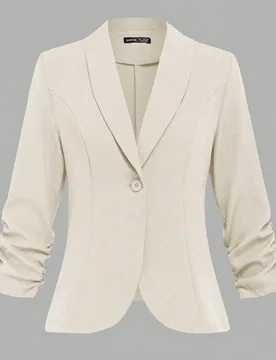 Blazer casual de mujer con botones y 3/4 de manga para usar en casa u al aire libre XS - Shein - FashionsVida