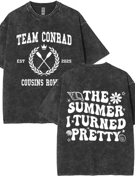 Washed Vintage TV Play The Summer I Turned Pretty Team Conrad Cousins Beach T Shirts Men Women Casual Cotton Oversized T-shirts - Aliexpress - FashionsVida