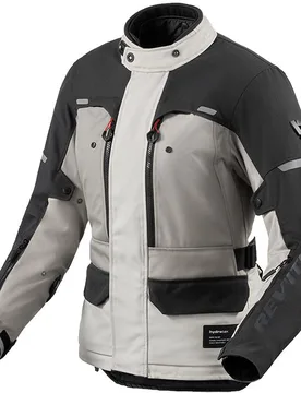 Giubbotto Moto Donna Outback 5 H2O Ladies Argento Ner taglia 46 - Rev'it - FashionsVida