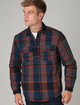 Mens Checked Long Sleeve Shirt with Sherpa Lining - - Size: XXL - Tokyo Laundry - FashionsVida