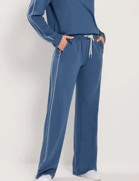 Women's Tall Piped Wide Leg Joggers Pants in Blue Size: 18XL - Blue - Size: 18XL - Long tall sally - FashionsVida