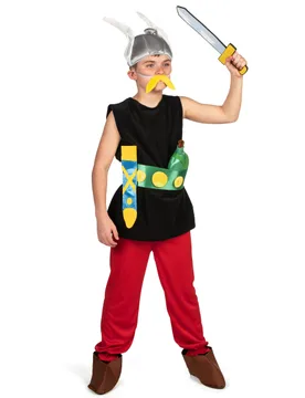 Asterix-Lizenzkostüm für Kinder Gallier-Kinderkostüm schwarz-rot - CHAKS - FashionsVida