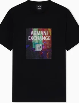 Camiseta de hombre manga corta con estampado multicolor - Armani Exchange - FashionsVida