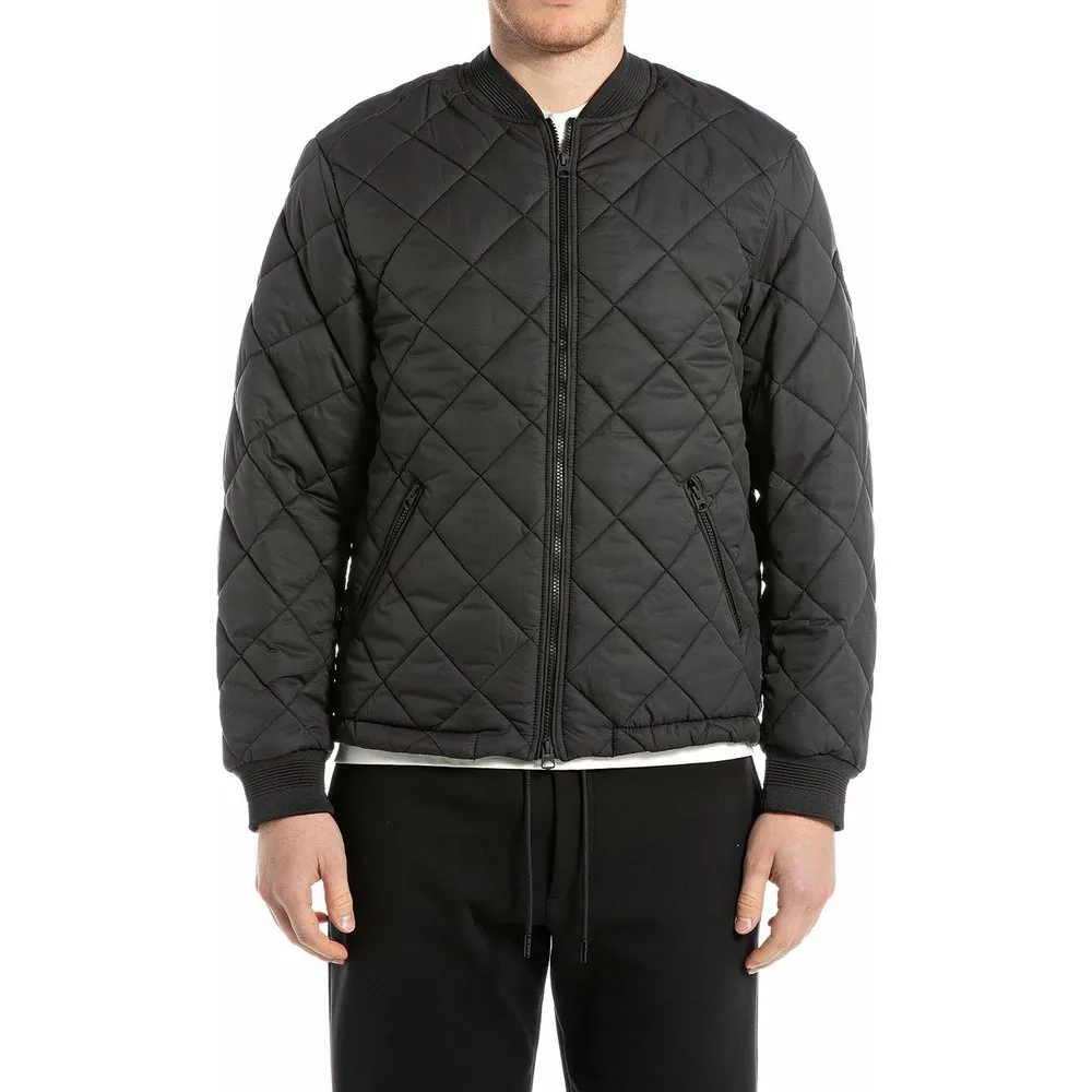 Cazadora bómber de hombre acolchada con pespunte de rombos - Replay - FashionsVida