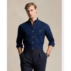 Camisa de hombre elástica de popelina Blanca