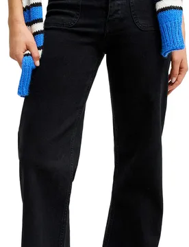 Jean ample en coton - Island Mood Loose Denim Jean Midnight en Coton - Taille S - Noir - Roxy - FashionsVida