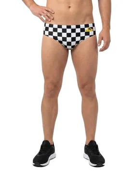 Squares Wp Swimming Brief Black M Men - TURBO - FashionsVida