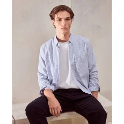 Camisa de twill algodón stretch de cuadro perfilería