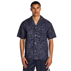 Tenzin Button Front Shirt Men T-Shirts - Blue - Size XS - Poly Jersey - Blue - Size: Extra Small