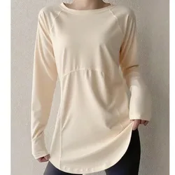 Camiseta de yoga y fitness para mujer, camisa deportiva de secado rápido, adecuada para correr, entrenamiento en el gimnasio, capa base elástica y c