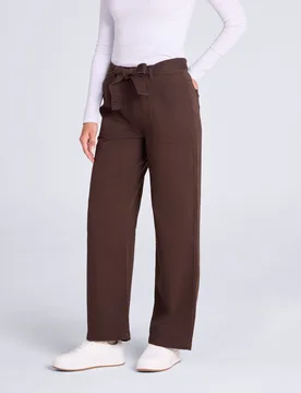 High Waisted Womens Straight Leg Trousers - Brown - Brown - Size: 6 - Animal - FashionsVida