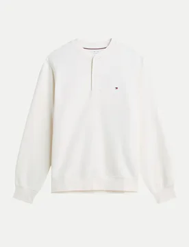 Sweatshirt mit Henley-Kragen Weiß XXL - Tommy hilfiger - FashionsVida