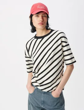 Camiseta de mujer con estampado de rayas de lurex - IKKS - FashionsVida