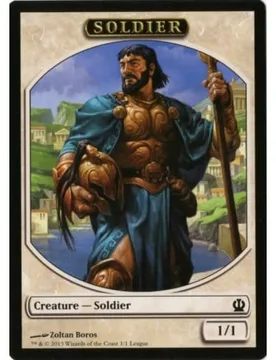 Soldier Token (Theros League Promo) Promotional Cards - Magic: The Gathering - FashionsVida