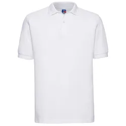 Mens Polycotton Pique Hardwearing Polo Shirt (White) - Size X-Small