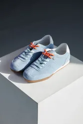 Sneakers azzurre in vera pelle con doppi lacci BT251278010 39