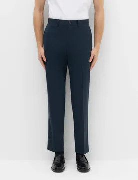 Regular Fit Wool Blend Trousers Navy male - M&S - FashionsVida