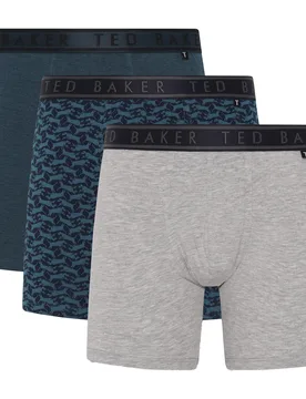 Pack Mens Soft Breathable Cotton Boxer Brief Underwear - Green - Size Medium - Ted baker - FashionsVida