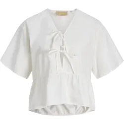 Jack & Jones - Blusa de mujer de popelín con lazos