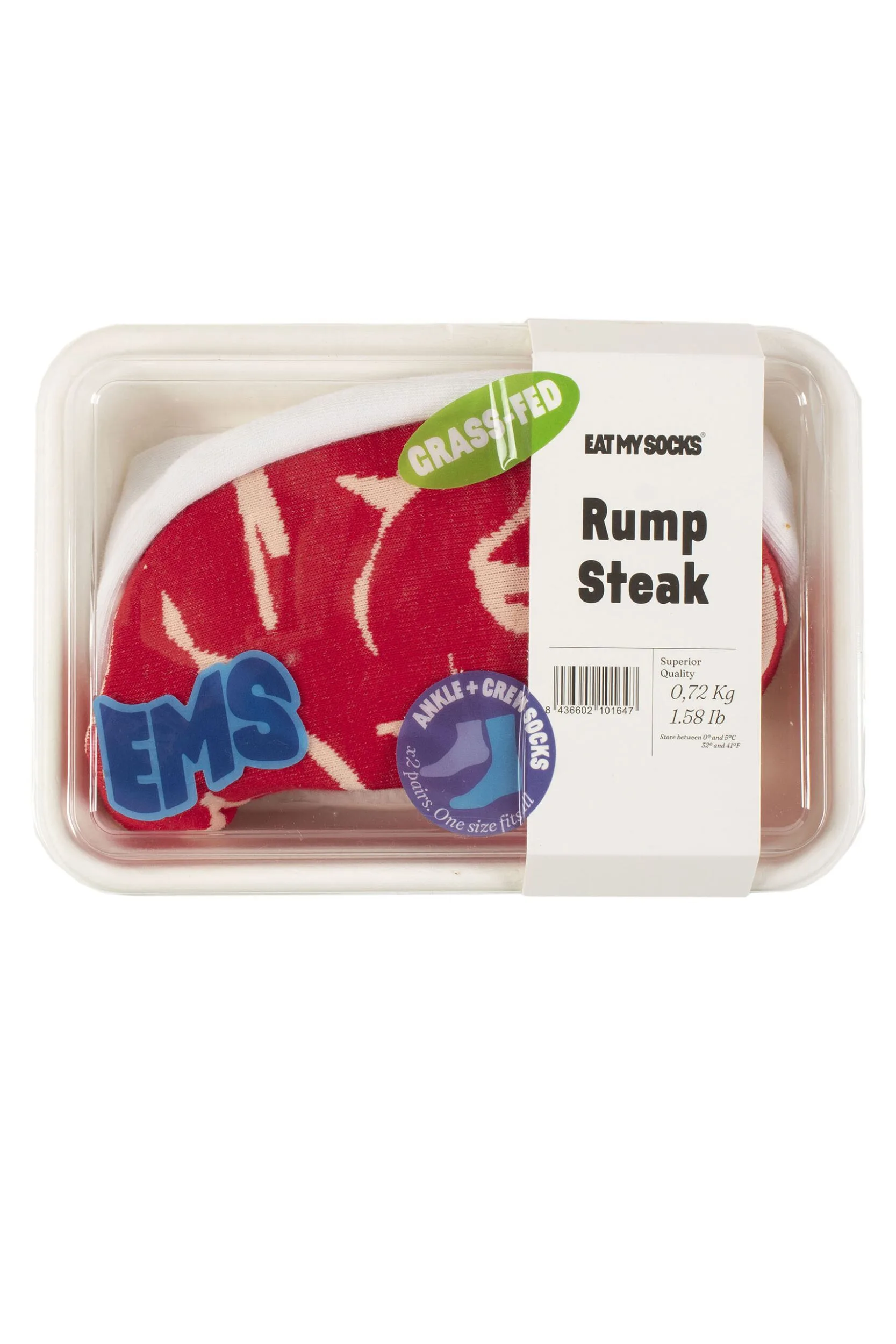 Pair Rump Steak Cotton Socks Steak One Size - Multi Coloured - Size: One Size - EAT MY SOCKS - FashionsVida